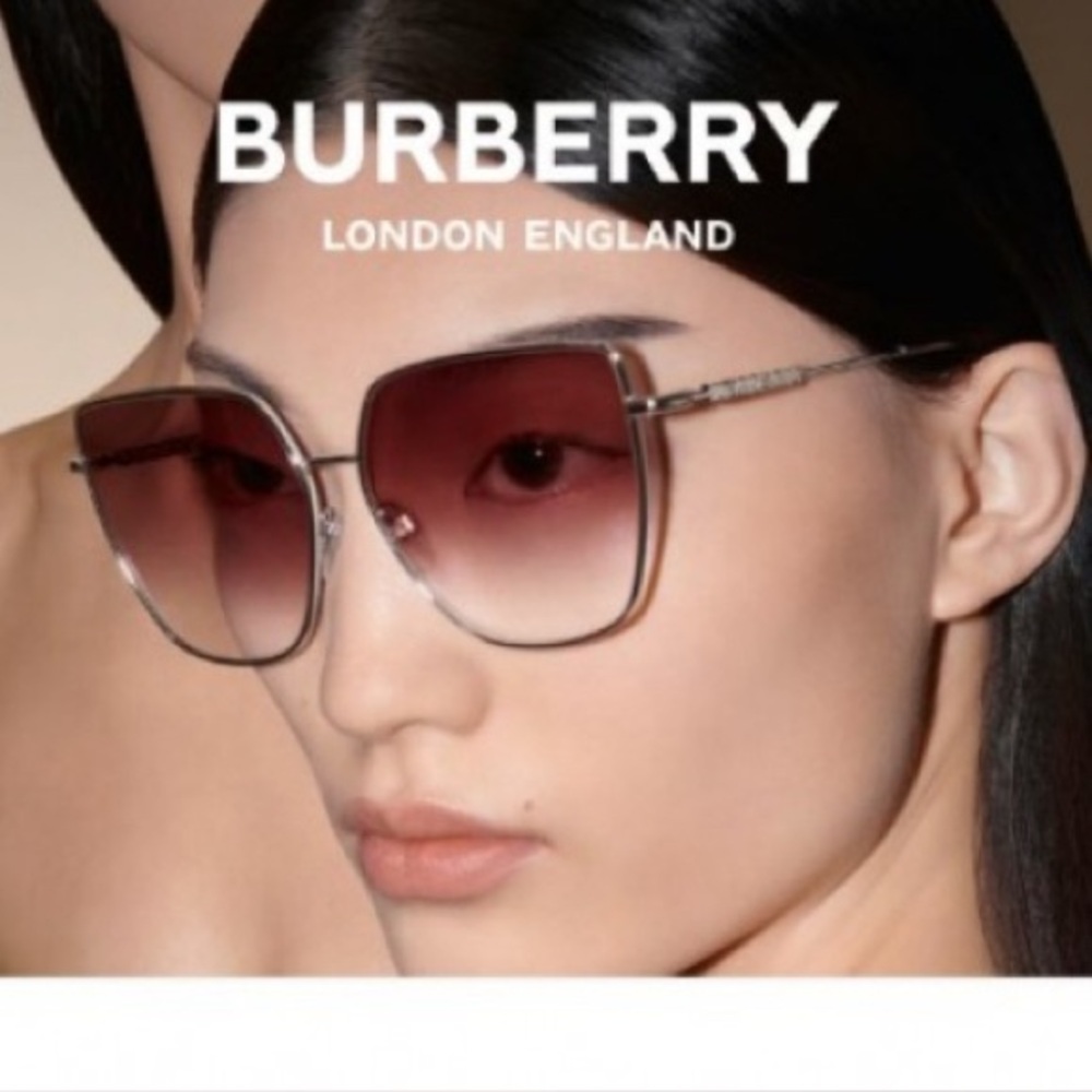 New BURBERRY Alexis Grey Gradient Cat Eye Ladies Sunglasses with box